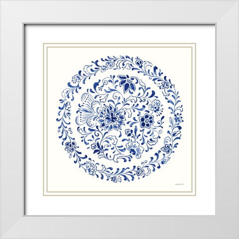 Circle of Life III White Modern Wood Framed Art Print with Double Matting by Nai, Danhui