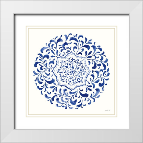 Circle of Life IV White Modern Wood Framed Art Print with Double Matting by Nai, Danhui