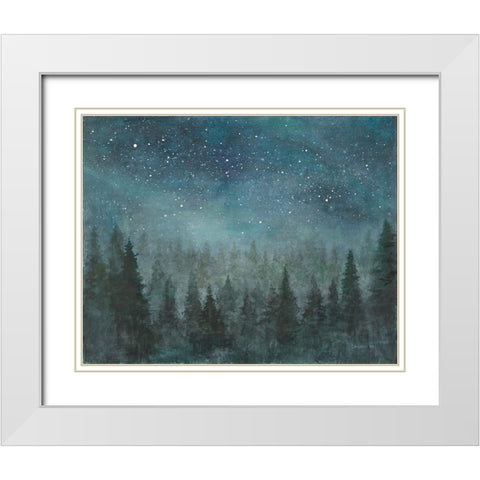 Clearest Night White Modern Wood Framed Art Print with Double Matting by Nai, Danhui