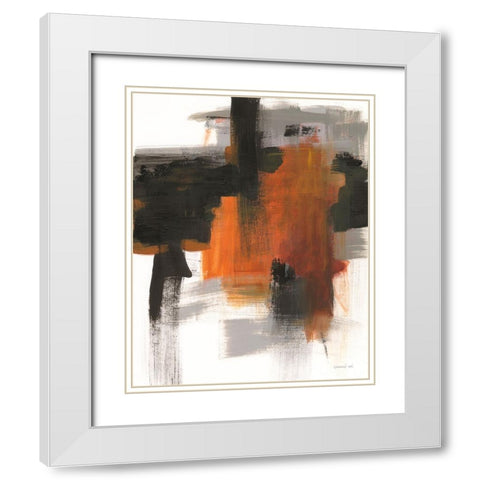 Golden Azo II White Modern Wood Framed Art Print with Double Matting by Nai, Danhui