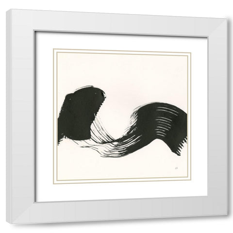Brushed I White Modern Wood Framed Art Print with Double Matting by Paschke, Chris