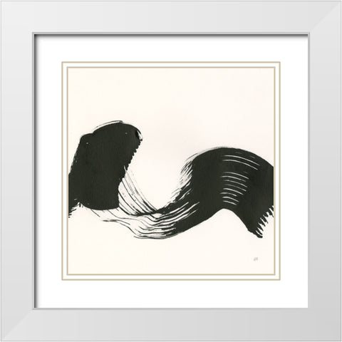 Brushed I White Modern Wood Framed Art Print with Double Matting by Paschke, Chris