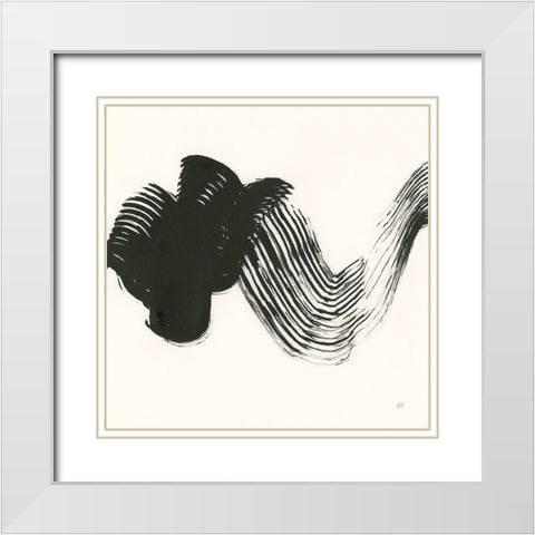 Brushed II White Modern Wood Framed Art Print with Double Matting by Paschke, Chris