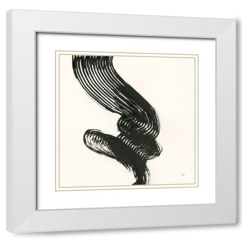 Brushed III White Modern Wood Framed Art Print with Double Matting by Paschke, Chris