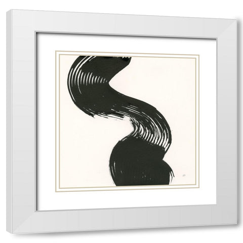 Brushed IV White Modern Wood Framed Art Print with Double Matting by Paschke, Chris