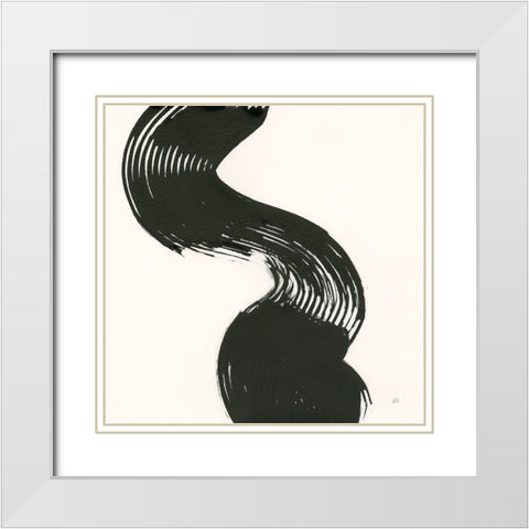 Brushed IV White Modern Wood Framed Art Print with Double Matting by Paschke, Chris