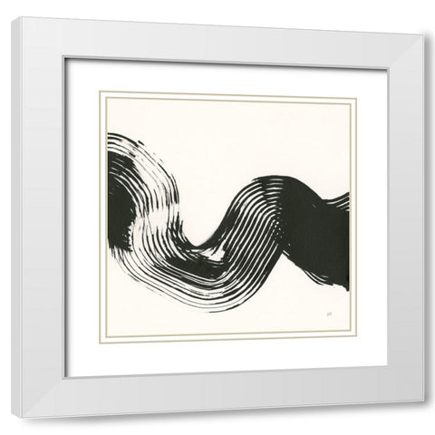 Brushed V White Modern Wood Framed Art Print with Double Matting by Paschke, Chris