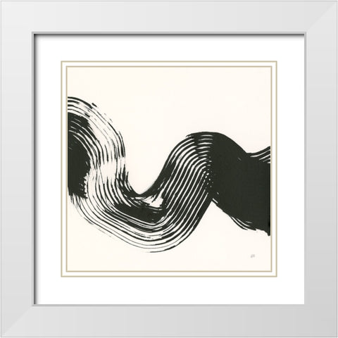 Brushed V White Modern Wood Framed Art Print with Double Matting by Paschke, Chris