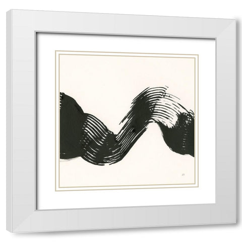 Brushed VI White Modern Wood Framed Art Print with Double Matting by Paschke, Chris