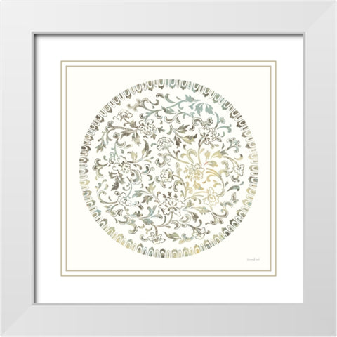 Earthen Circle of Life II White Modern Wood Framed Art Print with Double Matting by Nai, Danhui