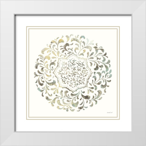 Earthen Circle of Life IV White Modern Wood Framed Art Print with Double Matting by Nai, Danhui