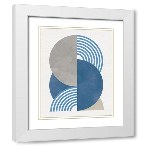 Deco Glam I Blue White Modern Wood Framed Art Print with Double Matting by Hershey, Moira