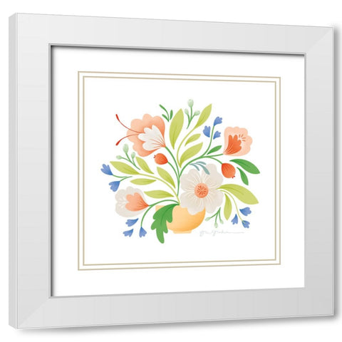 Sweet Bouquet II Bright White Modern Wood Framed Art Print with Double Matting by Graham, Gia