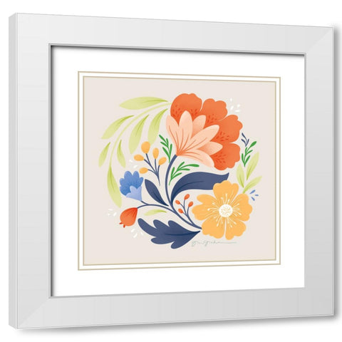 Floral Study I Bright White Modern Wood Framed Art Print with Double Matting by Graham, Gia