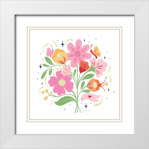 Bold Bright Bouquet I White Modern Wood Framed Art Print with Double Matting by Graham, Gia