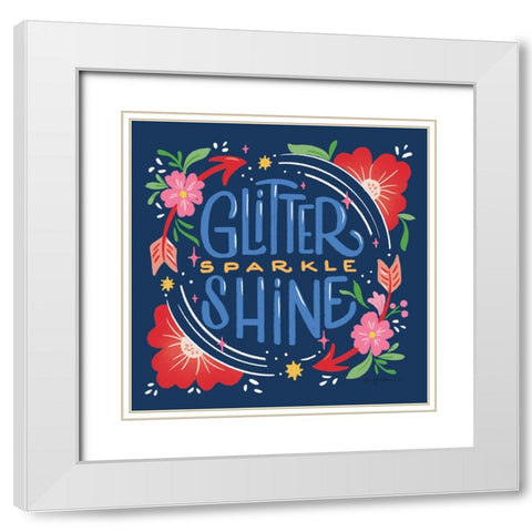 Glitter Sparkle Shine I Bright White Modern Wood Framed Art Print with Double Matting by Graham, Gia