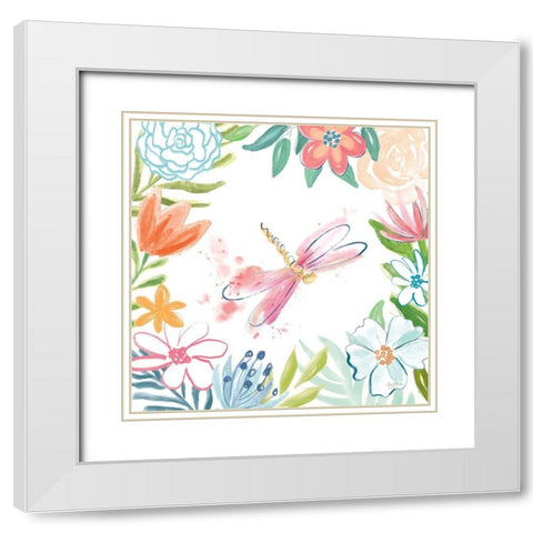 Flower Fun III White Modern Wood Framed Art Print with Double Matting by Urban, Mary