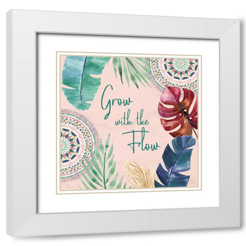 The Tropics VII White Modern Wood Framed Art Print with Double Matting by June, Dina