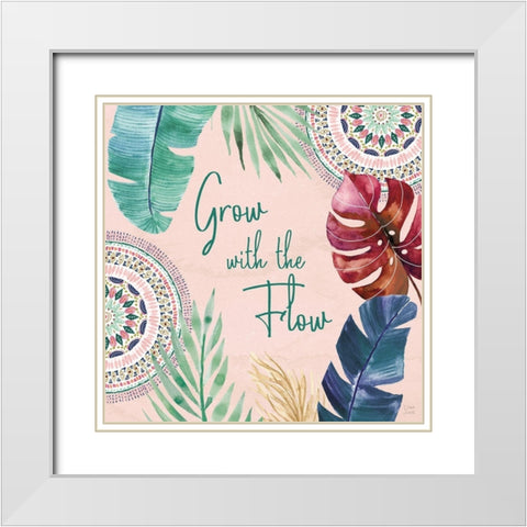 The Tropics VII White Modern Wood Framed Art Print with Double Matting by June, Dina