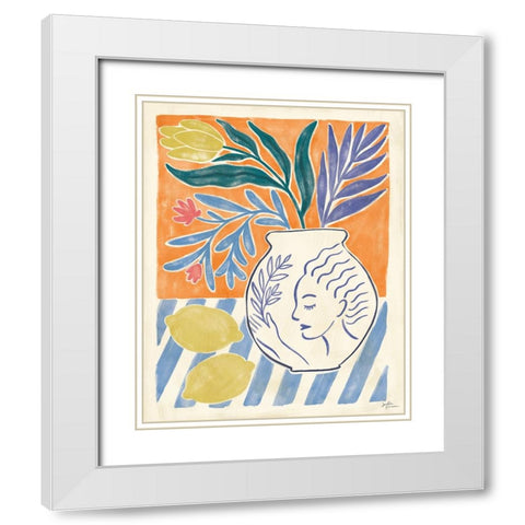 Cyprus IV White Modern Wood Framed Art Print with Double Matting by Penner, Janelle