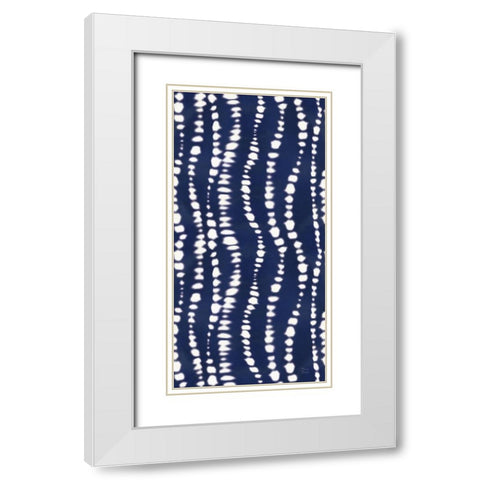 Indigo Splash Pattern IVB Panel White Modern Wood Framed Art Print with Double Matting by June, Dina