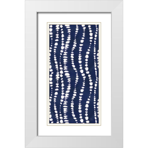 Indigo Splash Pattern IVB Panel White Modern Wood Framed Art Print with Double Matting by June, Dina