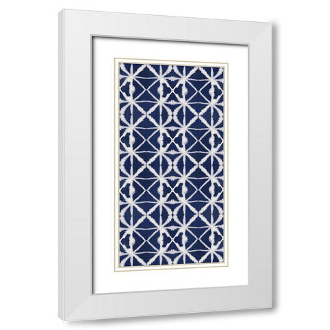 Indigo Splash Pattern VIE Panel White Modern Wood Framed Art Print with Double Matting by June, Dina