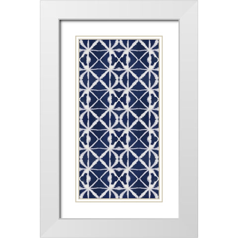 Indigo Splash Pattern VIE Panel White Modern Wood Framed Art Print with Double Matting by June, Dina