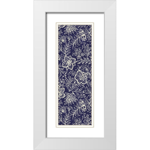 Kala Indigo Panel II White Modern Wood Framed Art Print with Double Matting by Schlabach, Sue