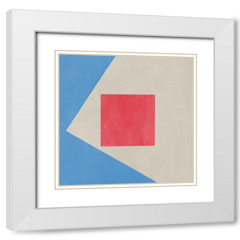 Azure Blue Silk Abstract I White Modern Wood Framed Art Print with Double Matting by Tillmon, Avery