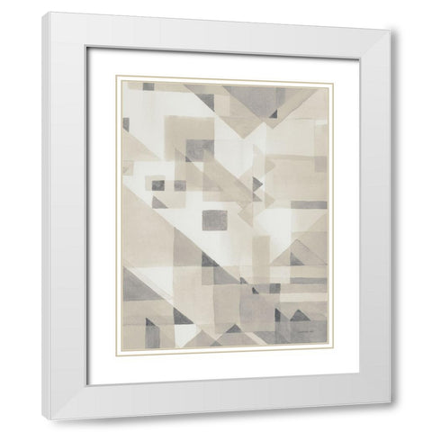 Try Angles IV Neutral Crop White Modern Wood Framed Art Print with Double Matting by Nai, Danhui