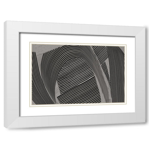 Weaving I Gray Crop White Modern Wood Framed Art Print with Double Matting by Schick, Mike