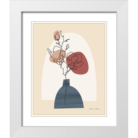 Potted Beauty I Teal White Modern Wood Framed Art Print with Double Matting by Gallagher, Megan