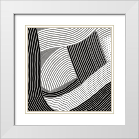 Weaving III Paloma White Modern Wood Framed Art Print with Double Matting by Schick, Mike