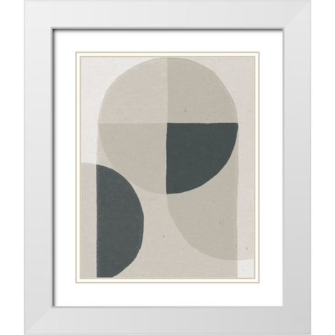 Soft Rain II Dark Gray White Modern Wood Framed Art Print with Double Matting by Hershey, Moira