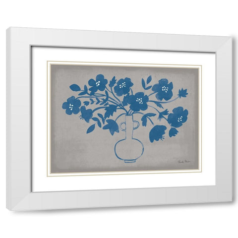 Modern Vallarta Blue I White Modern Wood Framed Art Print with Double Matting by Zaman, Farida