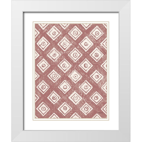 Maki Tile Panel II Crop I Rose White Modern Wood Framed Art Print with Double Matting by Lovell, Kathrine