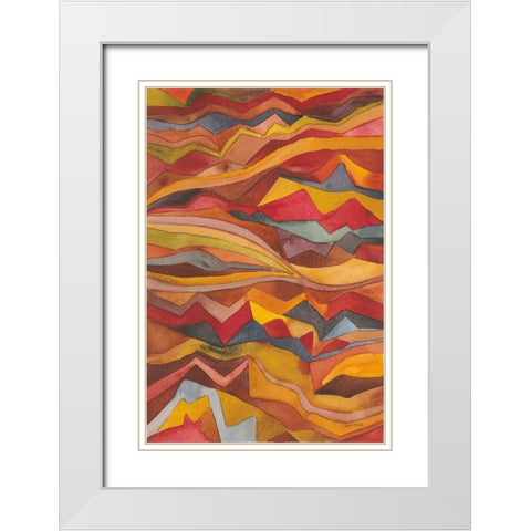 Painted Desert I White Modern Wood Framed Art Print with Double Matting by Warrick, Cheryl