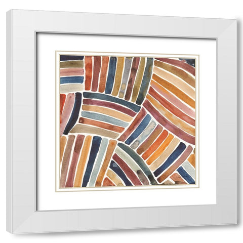 Furrow I White Modern Wood Framed Art Print with Double Matting by Warrick, Cheryl