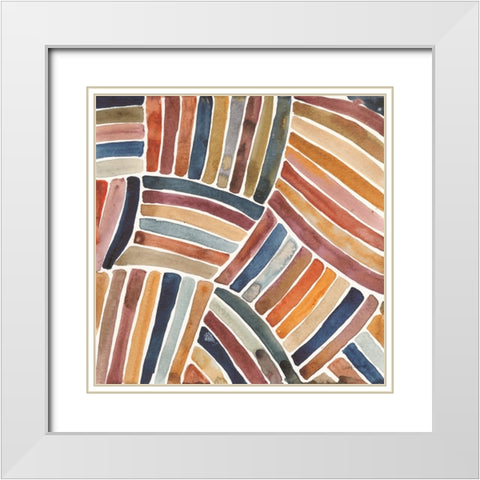 Furrow I White Modern Wood Framed Art Print with Double Matting by Warrick, Cheryl