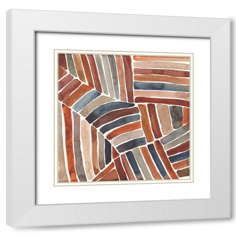 Furrow II White Modern Wood Framed Art Print with Double Matting by Warrick, Cheryl