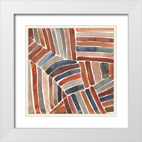 Furrow II White Modern Wood Framed Art Print with Double Matting by Warrick, Cheryl