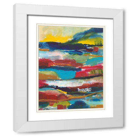 Nocturne II White Modern Wood Framed Art Print with Double Matting by Warrick, Cheryl