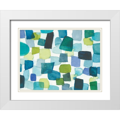 Toggle Blocks White Modern Wood Framed Art Print with Double Matting by Warrick, Cheryl