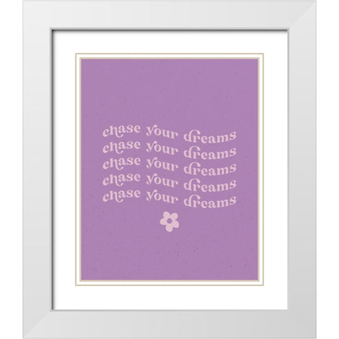 Wavy Words I White Modern Wood Framed Art Print with Double Matting by Wild Apple Portfolio