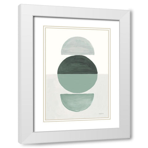 In Between I Eucalyptus White Modern Wood Framed Art Print with Double Matting by Nai, Danhui