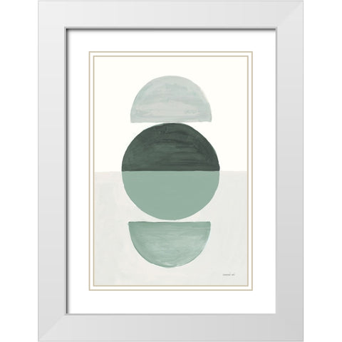 In Between I Eucalyptus White Modern Wood Framed Art Print with Double Matting by Nai, Danhui