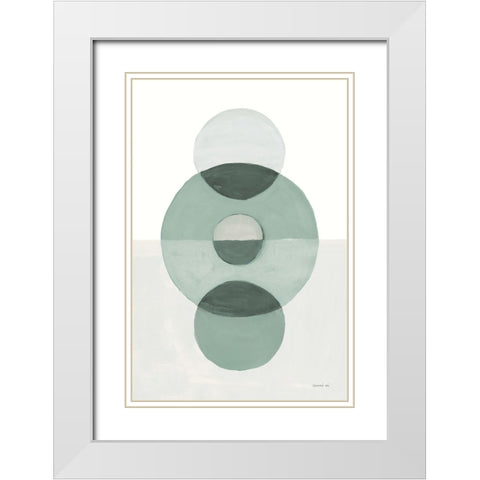 In Between II Eucalyptus White Modern Wood Framed Art Print with Double Matting by Nai, Danhui