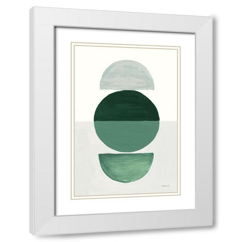 In Between I Green White Modern Wood Framed Art Print with Double Matting by Nai, Danhui
