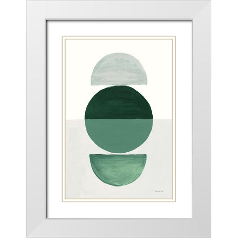 In Between I Green White Modern Wood Framed Art Print with Double Matting by Nai, Danhui